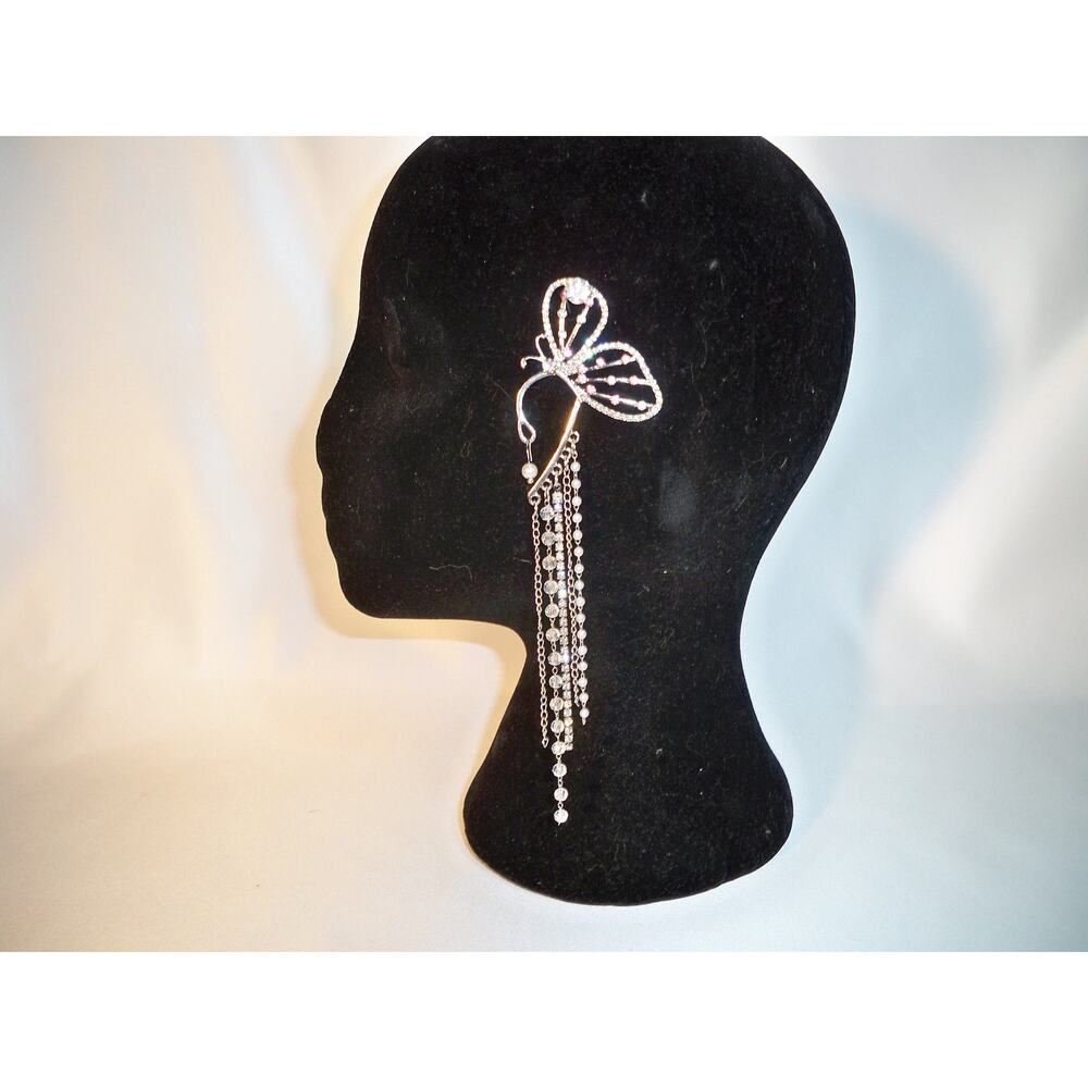 butterfly rhinestone ear dangle ear cuff jacket Ear hanging Tassels ear wrap